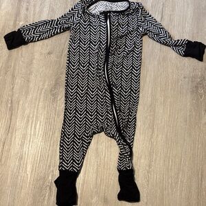 Bamboo‎ Black and White Chevron Kids One Piece
